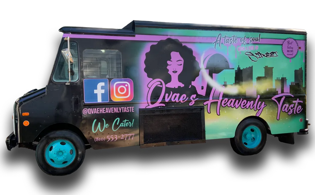 Commercial Vehicle Wrap Food Truck Left Qvaes Heavenly Taste