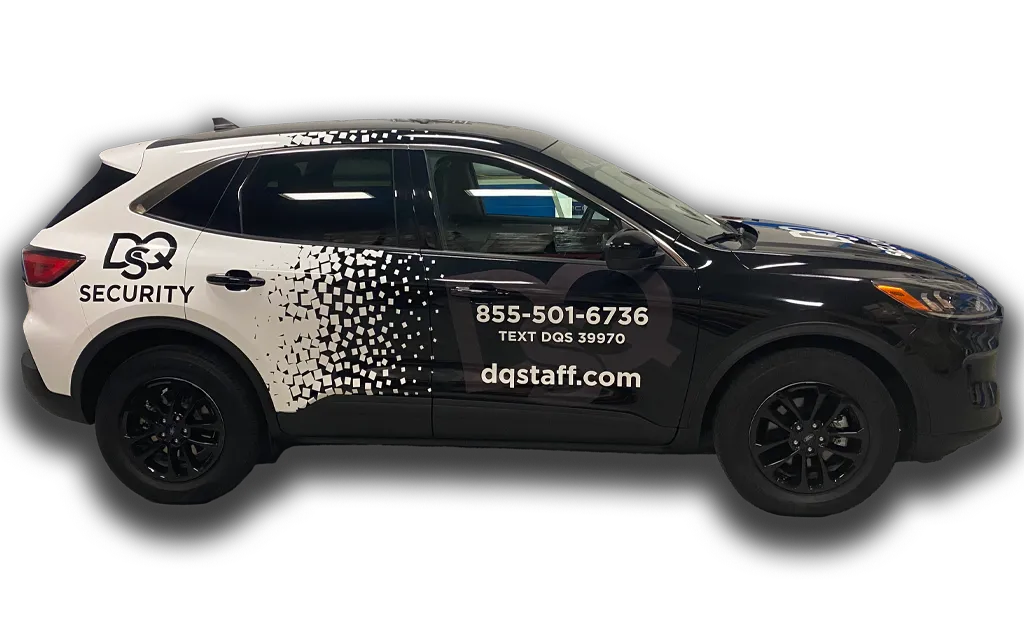 Commercial Vehicle Wrap SUV Right DQStaff Security