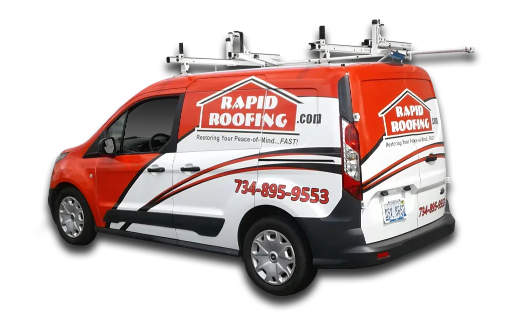 Commercial Vehicle Wrap Van Left Rapid Roofing 3