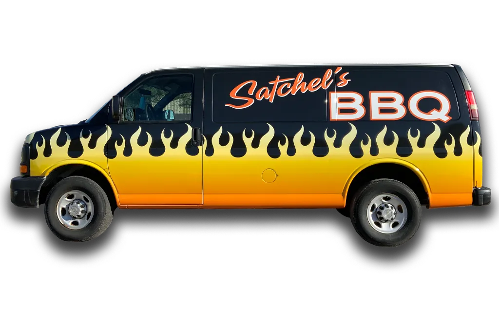 Commercial Vehicle Wrap Van Left Sachels BBQ