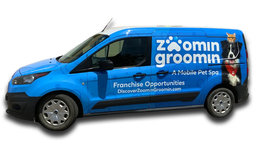 Commercial Vehicle Wrap Van Left Zoomin Groomin