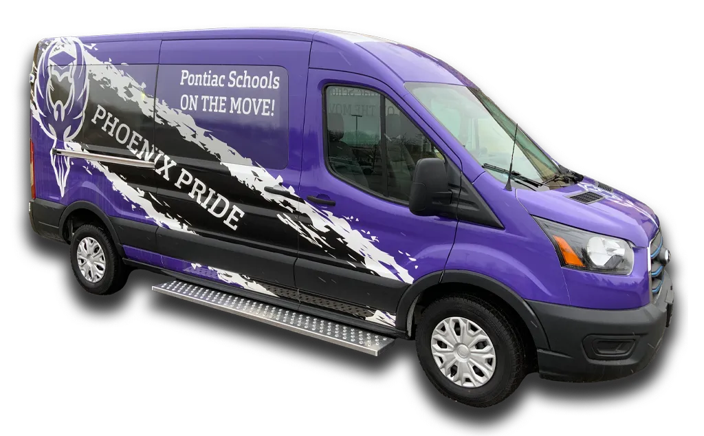 Commercial Vehicle Wrap Van Right Pontiac Schools