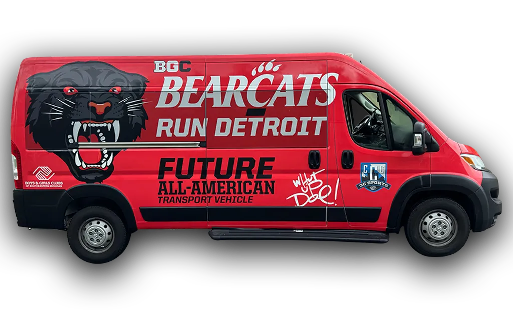 Contour Graphix Vehicle Wrap 12 Bearcars Run Detroit Van Right