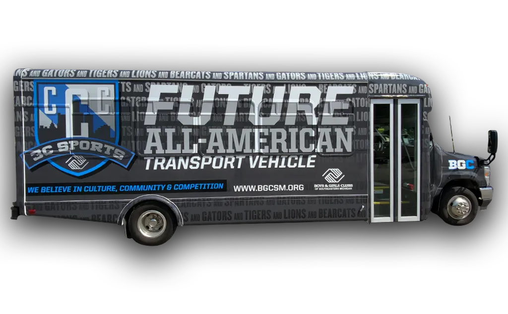 Contour Graphix Vehicle Wrap 8 Future All American Bus Boys and Girls Club Right