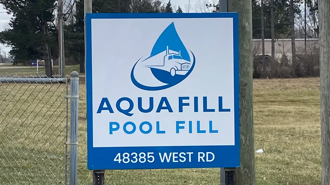 Custom Sign Aquafill Pool