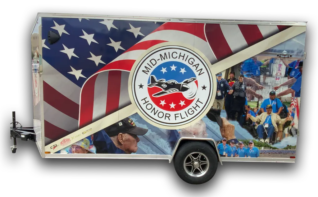 Commercial Vehicle Wrap Trailer Honor Flight LEft