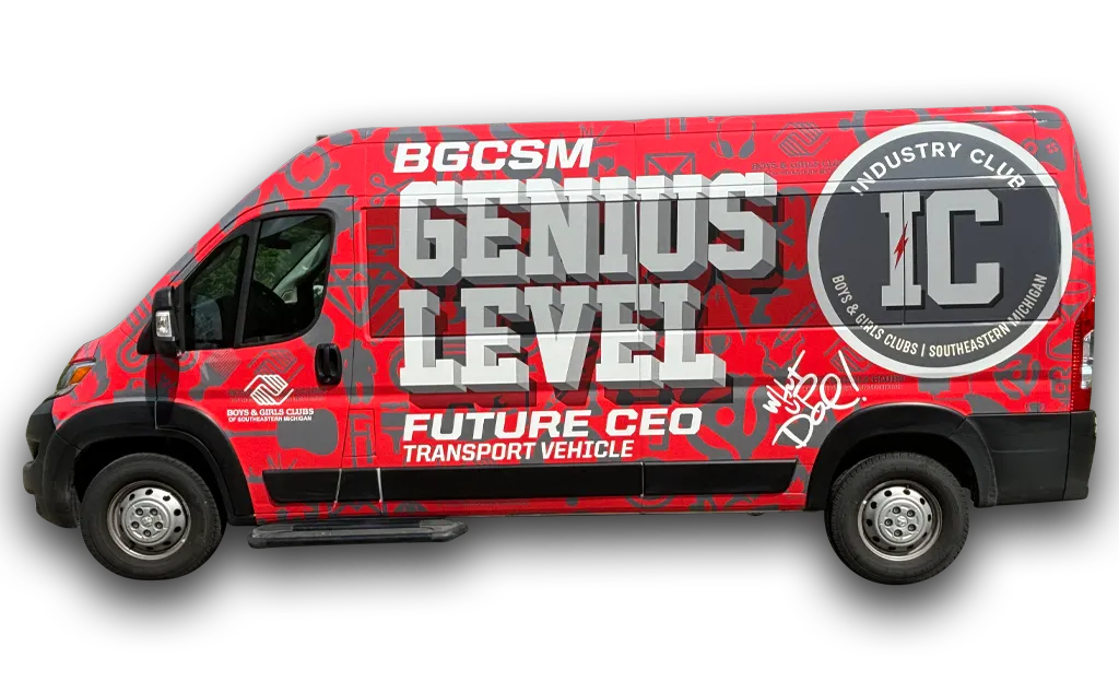 Commercial Vehicle Wrap Van Genius Level Left