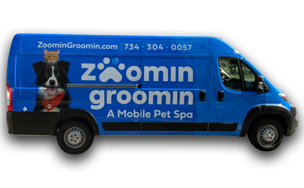 Commercial Vehicle Wrap Van Zoomin Groomin Right