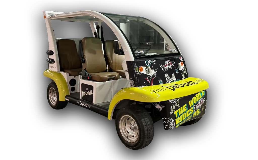 Vehicle Wrap Color Change Golf Cart Visit Detroit